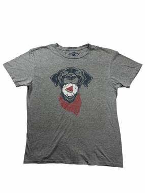 Chowdaheadz Fenway Dog T Shirt Boston Red Sox Black Lab Gray Adult Medium MLB